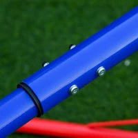 Altalena per Bambini Doppia a Bilico Girevole a 360° in Metallo e PP, Età 3-8 Anni, 182x77x63cm Multicolore