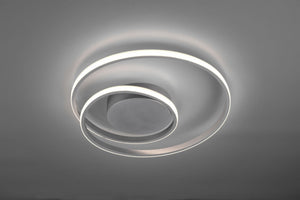 ZIBAL PLAFONIERA LED 22W 2500lm, 3000K SPIRALE ALLUMINIO DIMMERABILE CON INTERRUTTORE D.40CM
