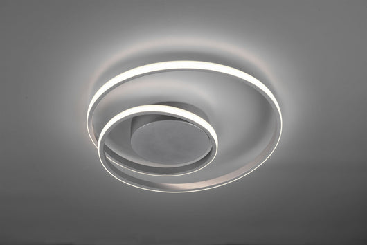 ZIBAL PLAFONIERA LED 22W 2500lm, 3000K SPIRALE ALLUMINIO DIMMERABILE CON INTERRUTTORE D.40CM