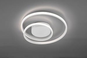 ZIBAL PLAFONIERA LED 22W 2500lm, 3000K SPIRALE BIANCA DIMMERABILE CON INTERRUTTORE D.40CM