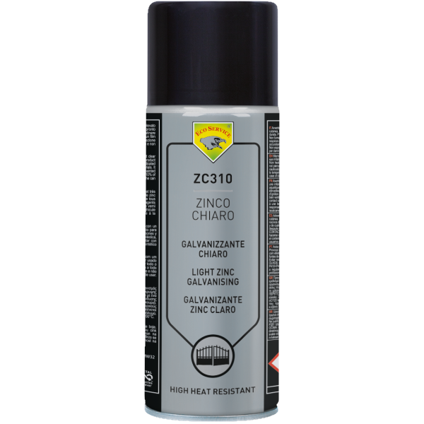 ZC310 ZINCO SPRAY CHIARO 400 ml ALTA QUALITA' ECO SERVICE ANTIRUGGINE