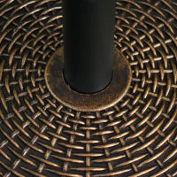 Base per Ombrellone Rotonda in Plastica Effetto Rattan da 25kg per Pali da 35mm, 38mm, 48mm