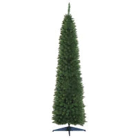 Albero di Natale Slim Artificiale 210 cm con Rami Realistici, Albero di Natale Alto e Stretto con Base Pieghevole, Verde