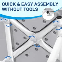 Sedia da Doccia per Bagno in Alluminio e Plastica Altezza Regolabile 8 Livelli 71-88cm Piedini Antiscivolo