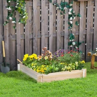 Letto per Orto e Giardino in Legno di Abete, Montaggio Senza Viti, 100x100x16cm