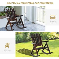 Sedia a Dondolo da Giardino Adirondack in Stile Country, Legno di Abete 97x69x93cm Colore Carbonizzato