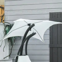 Sdraio Sospesa da Giardino, Lettino Sospeso Imbottito per Esterno con Tettuccio, Crema 190x115x190cm