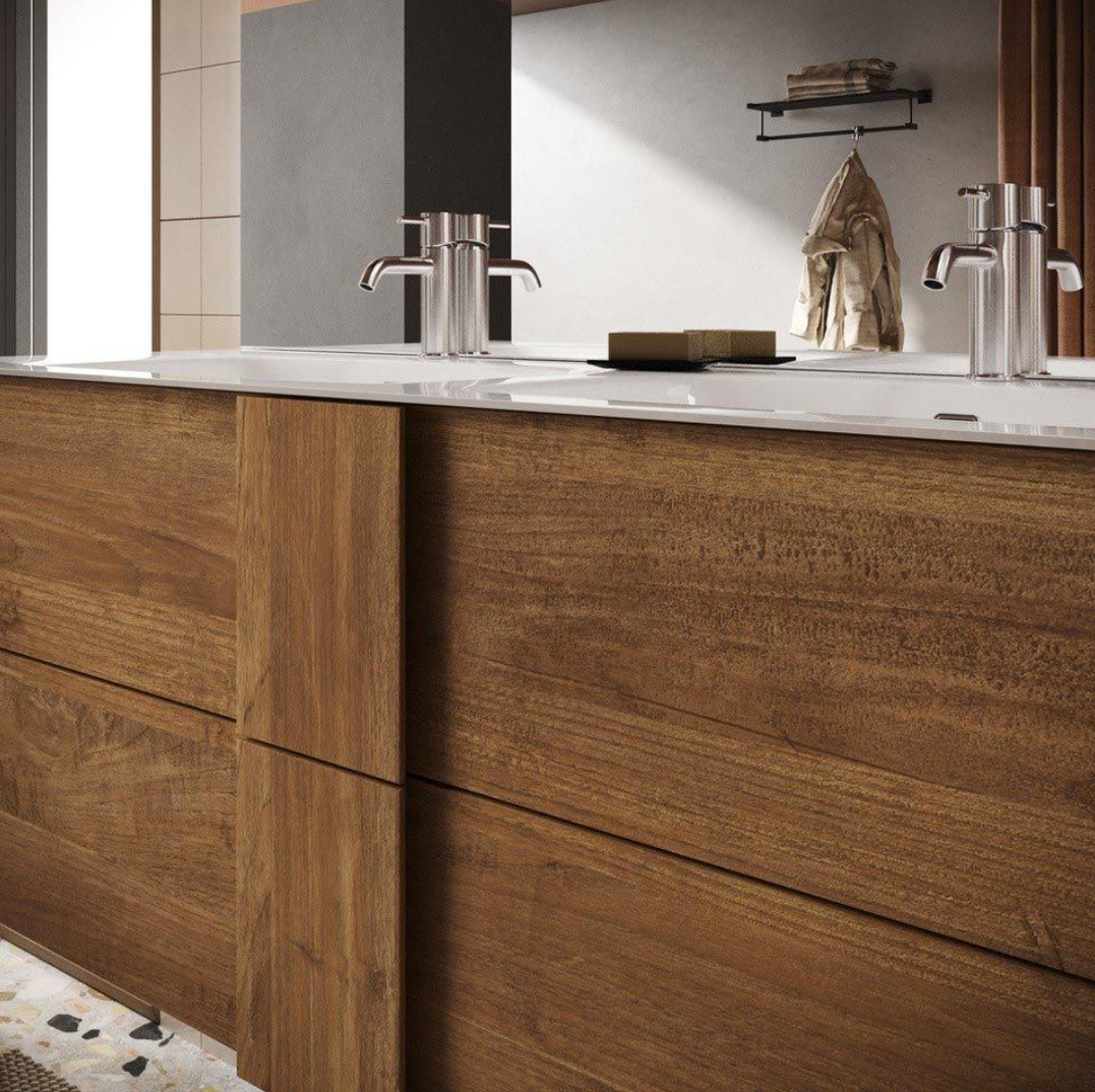 Mobile da bagno 3 cassetti, finitura Mercure Made in Italy 