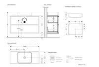 Mobile da bagno due cassetti Nero Frassinato con piedini L.110 cm, Made in Italy 