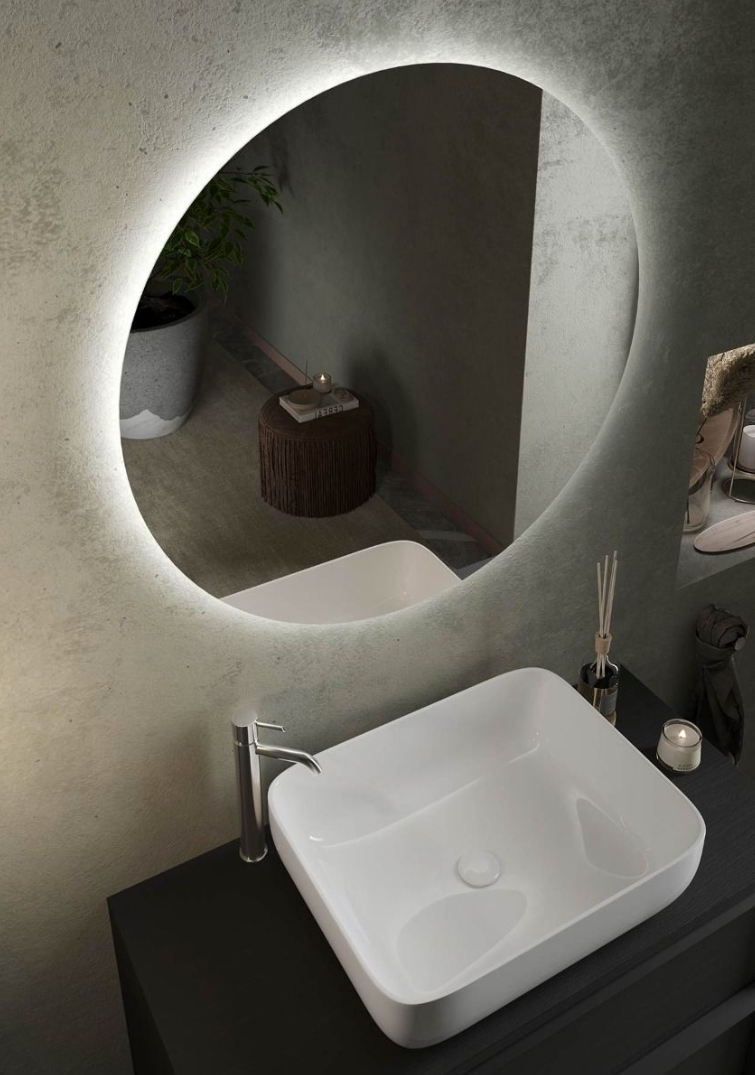 Mobile da bagno sospeso colore Nero Frassinato
