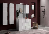 Mobile da bagno a terra 3 cassetti, finitura Bianco lucido 