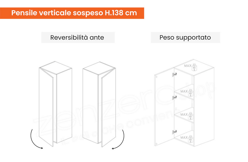 Parete attrezzata con 2 librerie, finitura Cadiz e Lava, ZLCINFNCOMP94