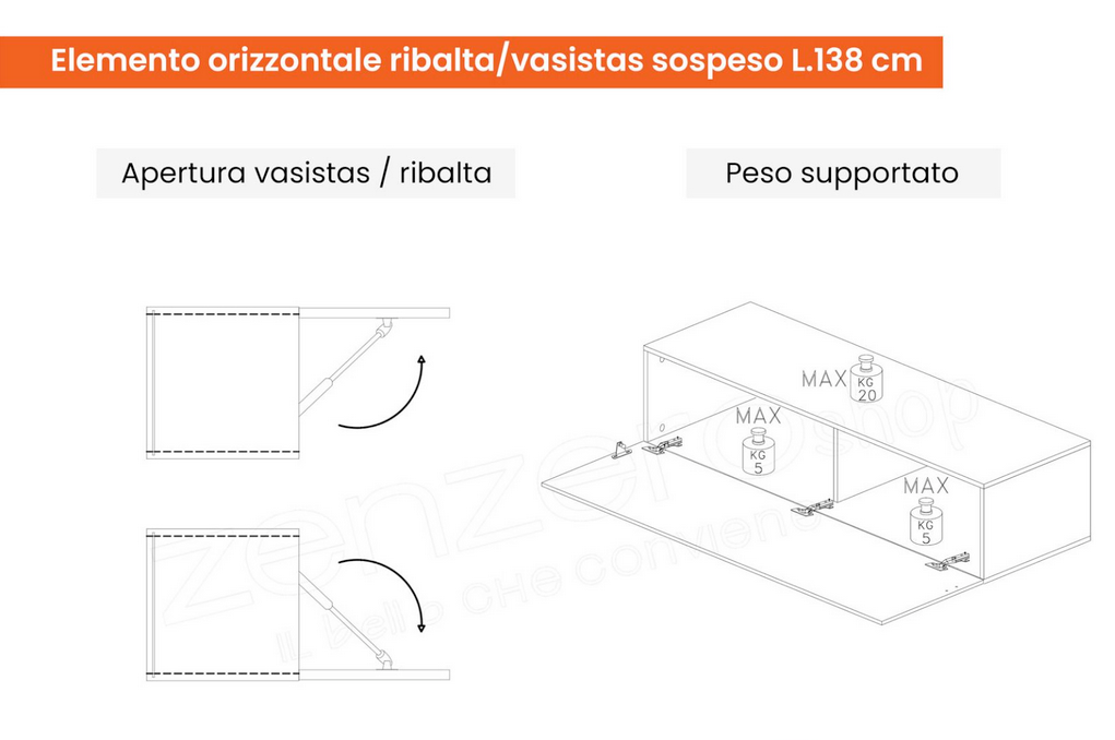 Parete attrezzata con librerie, finitura Argilla e Mercure, ZLCINFNCOMP93