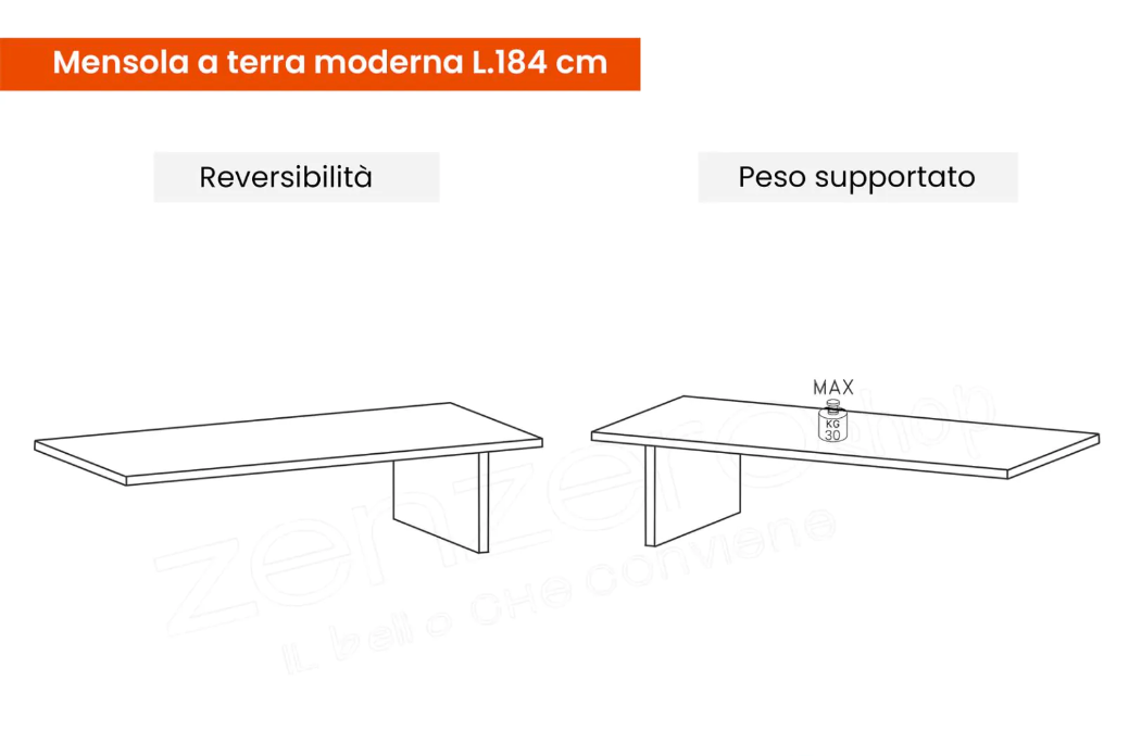 Elegante e funzionale Parete attrezzata di design L.330, finitura Lava e Mercure, ZLCINFNCOMPN28-1