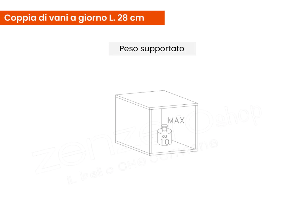 Elegante e funzionale Parete attrezzata di design L.330, finitura Lava e Mercure, ZLCINFNCOMPN28-1