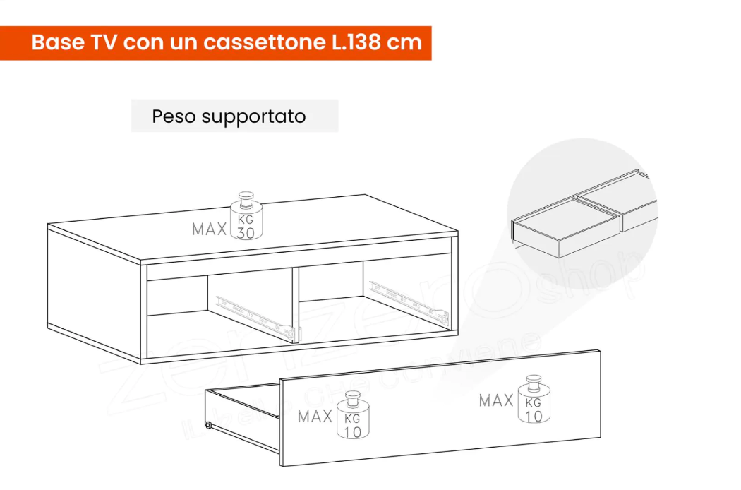 Mobili Parete attrezzata Soggiorno moderna, finitura Piombo e Mercure, ZLCINFNCOMPN39-1