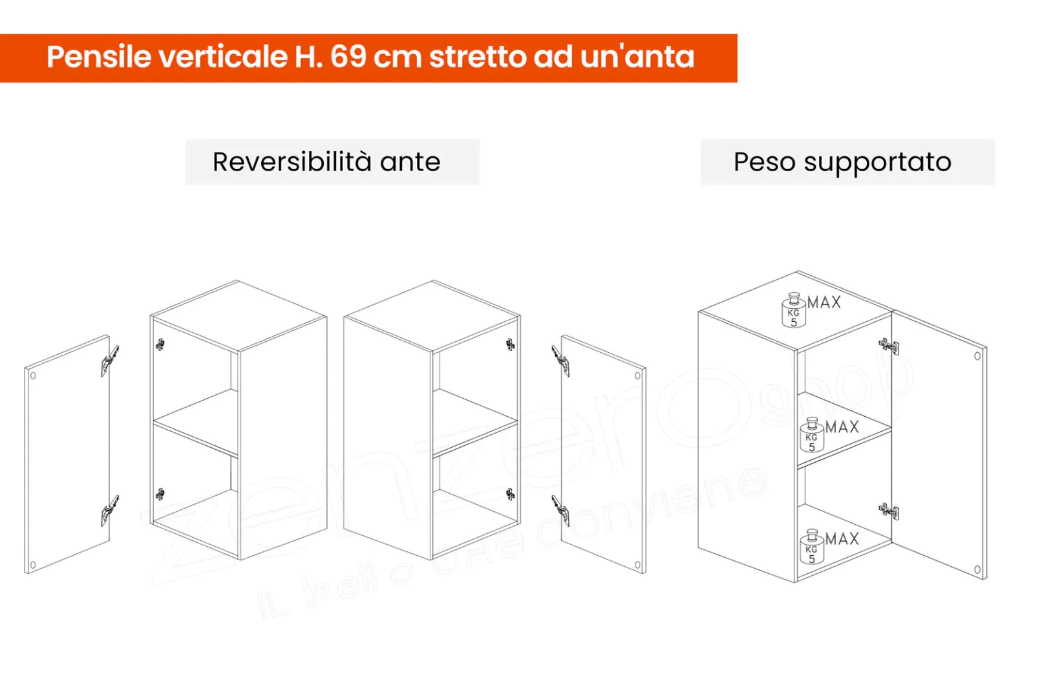 Parete Attrezzata moderna Made in Italy, Piombo e Ardesia, ZLCINFNCOMPN44-2