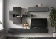 Parete Attrezzata moderna Made in Italy, Piombo e Ardesia, ZLCINFNCOMPN44-2
