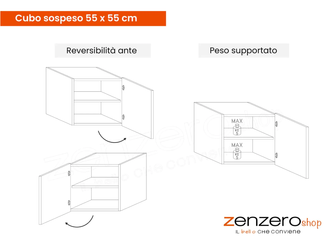 Conveniente ed elegante Parete Attrezzata L.280, finitura Bianco lucido e Mercure, ZLCINFNCOMPN46-1