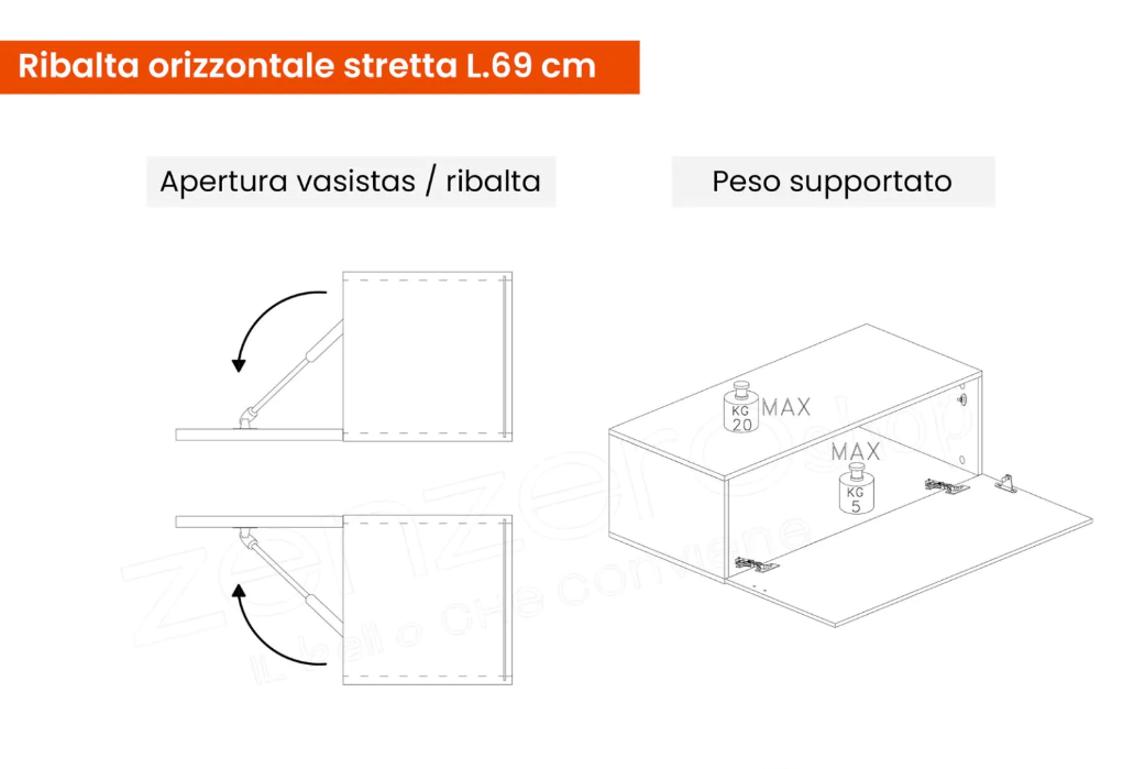Parete Porta TV, colore Argilla e Cadiz, Made in Italy, ZLCINFNCOMPN56PT