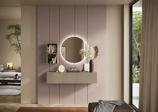 Ingresso moderno di design, con specchio, colore Argilla, ZLCINFNCOMPN57-1