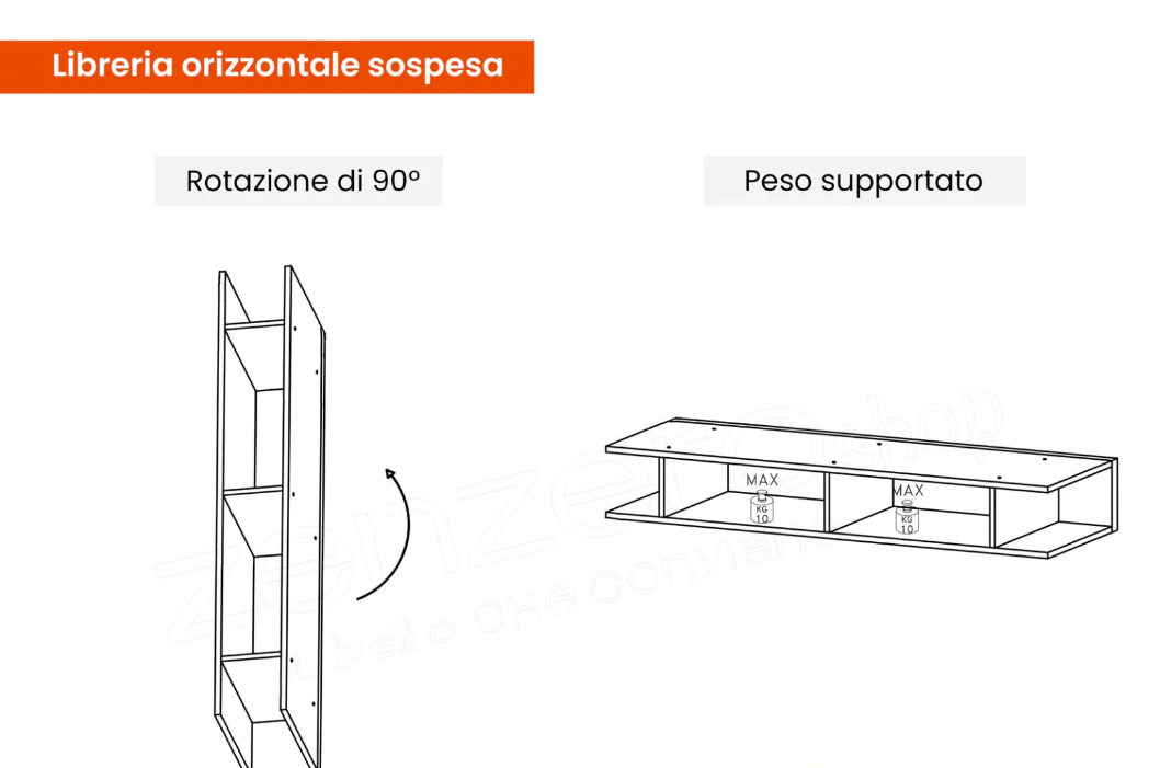 Parete attrezzata moderna con librerie Piombo, 100% Made in Italy, ZLCINFNCOMPN60PT