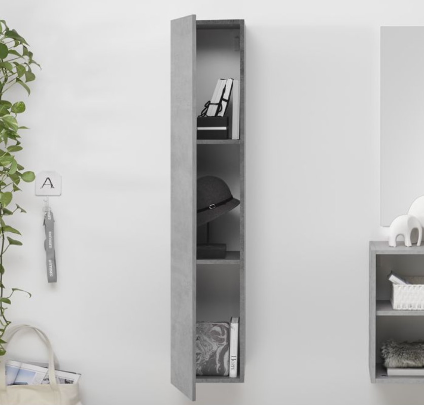 Colonna da bagno sospesa, finitura Ardesia, ZLCINFPENBA8