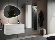 Mobile bagno sospeso, 2 cassetti, finitura bianco lucido 