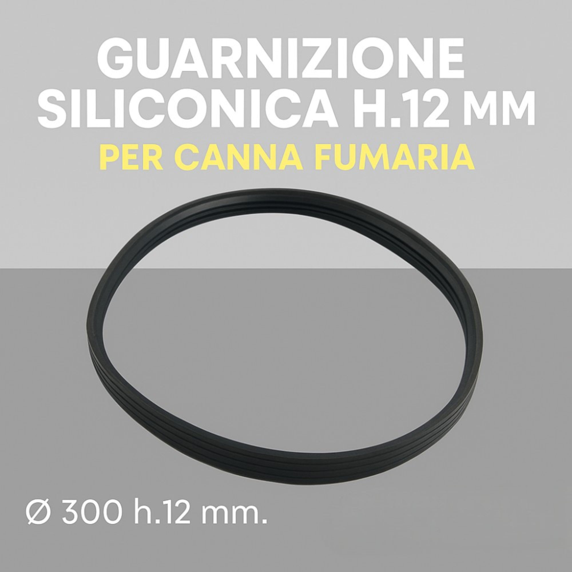 Guarnizione siliconica h.12 mm canna fumaria mono parete isolamento perfetto *** misura Ø 300 mm, confezione 1