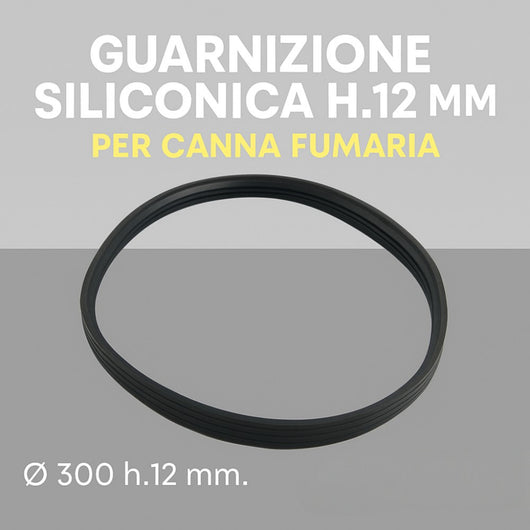 Guarnizione siliconica h.12 mm canna fumaria mono parete isolamento perfetto *** misura Ø 300 mm, confezione 1