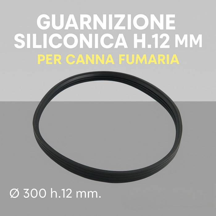 Guarnizione siliconica h.12 mm canna fumaria mono parete isolamento perfetto *** misura Ø 300 mm, confezione 1