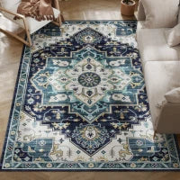 Tappeto Boho Antiscivolo e Lavabile a Pelo Corto per Soggiorno e Camera, 230x160 cm, Multicolore