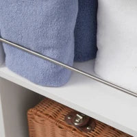 kleankin Mobile Colonne Bagno Girevole con Specchio, 6 Ripiani, 36 x 36 x 171 cm, Bianco