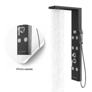 Colonna pannello doccia 4 funzioni york-1 black display controllo temperatura