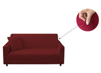 Copridivano Antimacchia Elasticizzato Penisola Componibile Tinta Unita Modello Perfetto - Poltrona - Bordeaux