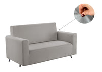 Copridivano-Copripoltrona Antimacchia Elasticizzato Tinta Unita Modello Magic - 3 Posti - Grigio