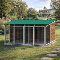 2 box per cani copertura e retro in legno zincatura a caldo ciascuno da 200x200xh180 cm