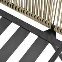 Set da Esterno con Tavolino in Vetro e 2 Sedie da Giardino in Rattan Stile Boho, Caffè