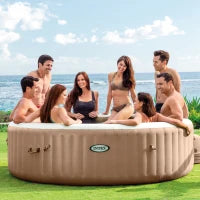 28412EX - Simple Spa Plus Bubble Massage Set 236X71Cm 8 Posti Con Pompa, Riscaldatore, Sistema Di Purificazione Acqua, 100 Getti, Telo Base, Telo Copertura, Dispenser Di Cloro