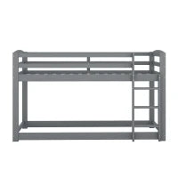 Letto a castello per bambini 6+ anni, 90x200 cm, struttura in legno, senza materasso, Grigio