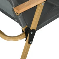 Set 2 Sedie per Esterni Pieghevoli con Braccioli in Tessuto Oxford e Acciaio, Grigio