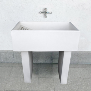 Pilozza lavatoio ostuni bianco 84 x 50 x h.28 cm con piedi 10 x 40 x h 60 cm