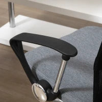 Poltrona da Ufficio in Tessuto Grigio, Sedia Girevole ed Ergonomica per Scrivania, 60 x 66 x 91-101cm