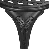 Set da Giardino da 2 Posti con 2 Sedie e Tavolo Rotondo dallo Stile Retrò, in Alluminio, Nero