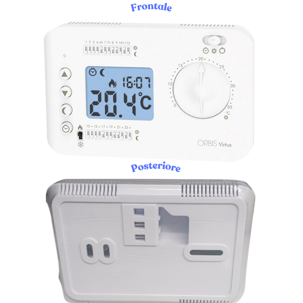 virtus termostato digitale e analogico da parete a programmazione giornaliera