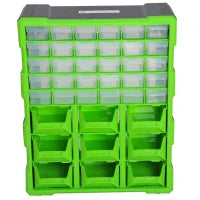 DURHAND Cassettiera Box Porta Minuteria per Officina con 30 Cassetti e 9 Scatole Grandi in Plastica 38 x 16 x 47.5cm