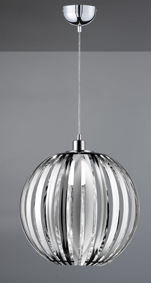 ZUCCA SOSPENSIONE PALLA ACRILICO CROMATA D.40CM 1 LUCE ATTACCO E27