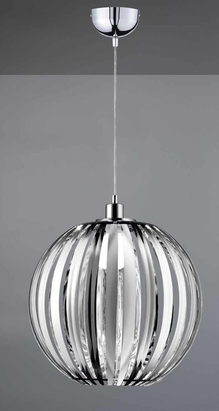 ZUCCA SOSPENSIONE PALLA ACRILICO CROMATA D.40CM 1 LUCE ATTACCO E27