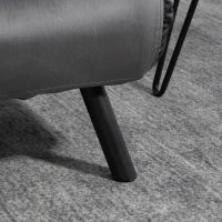 Divano Letto 3 in 1 in Tessuto Effetto Velluto con Schienale Regolabile e 2 Cuscini, 102x73x81 cm, Grigio Scuro