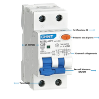 Chint 519864 nxbl-40y 1p+n c 25a 30ma a 4,5ka interruttore differenziale